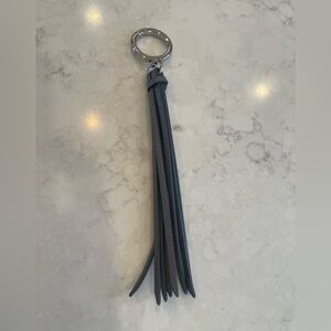 Vera Bradley Dark Grey Leather Tassel Keychain Bag Charm